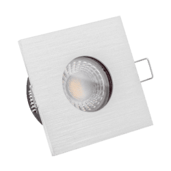 Lista Aqua Einbaustrahler | 230V & IP65 | 35mm flach | DIMMBAR & 90 CRI | 7W statt 90W | Reflektor 60° | Aluminium eckig - Silber – gebürstet, 4000K