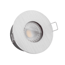 Lista Aqua Einbaustrahler ohne Trafo | 230V & IP65 | 45mm flach | DIMMBAR & 90 CRI | 7W statt 90W | Reflektor 60° | Aluminium rund - Silber – gebürstet, 2700K