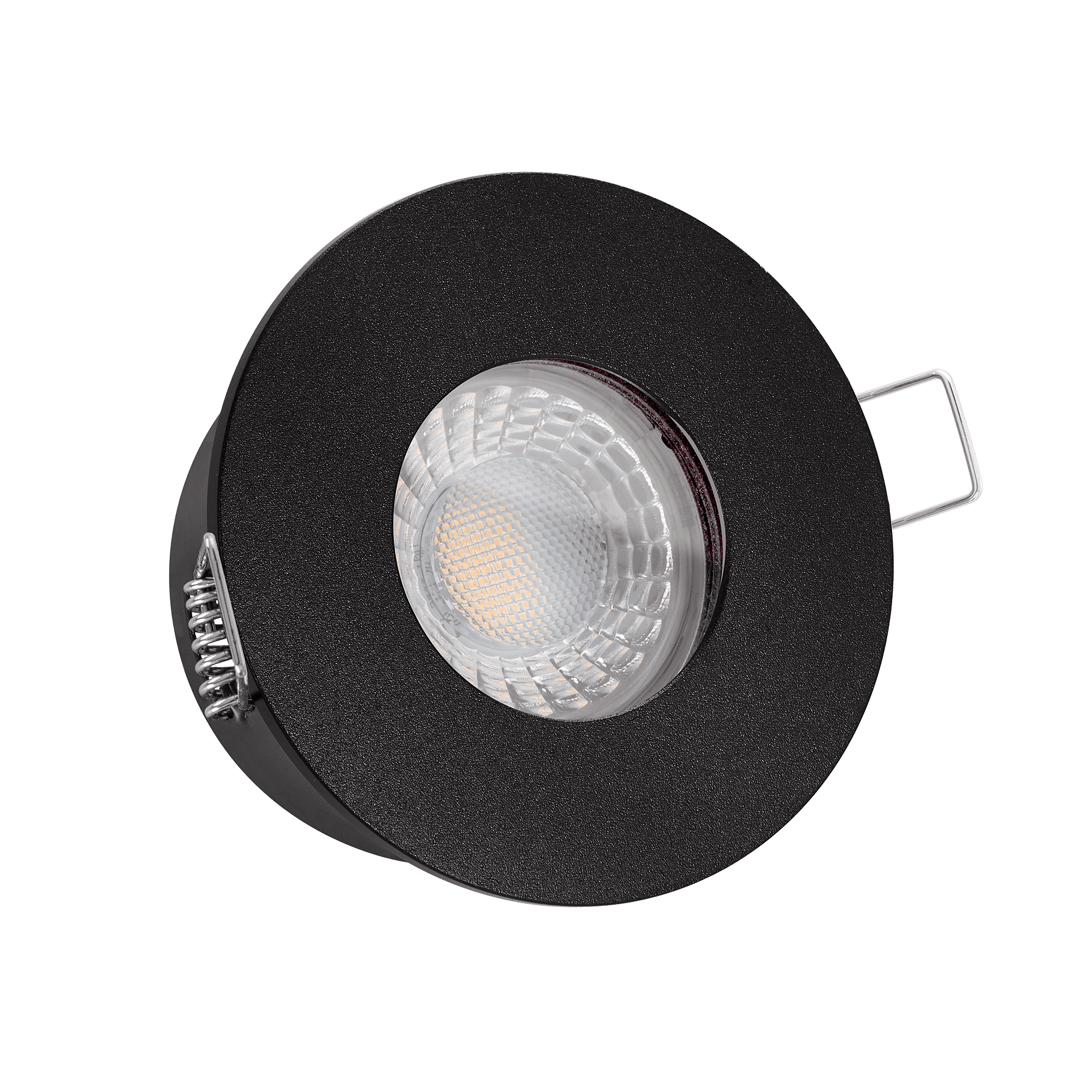 Lista Aqua Einbaustrahler IP65 | 230V & GU10 | DIMMBAR & 93 CRI | 7W statt 90W | 60° Reflektor | Aluminium rund (4000K, schwarz)