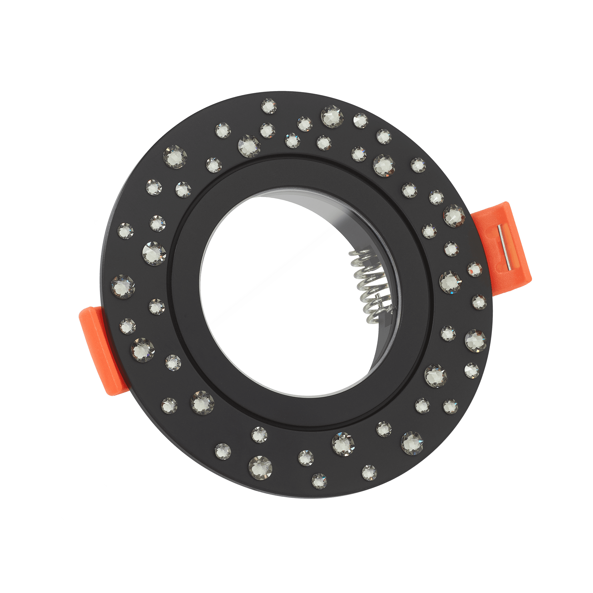 Forma Aqua Diamond Bad Einbaurahmen Aluminium & Glas rund IP44 (schwarz / schwarze Kristalle)
