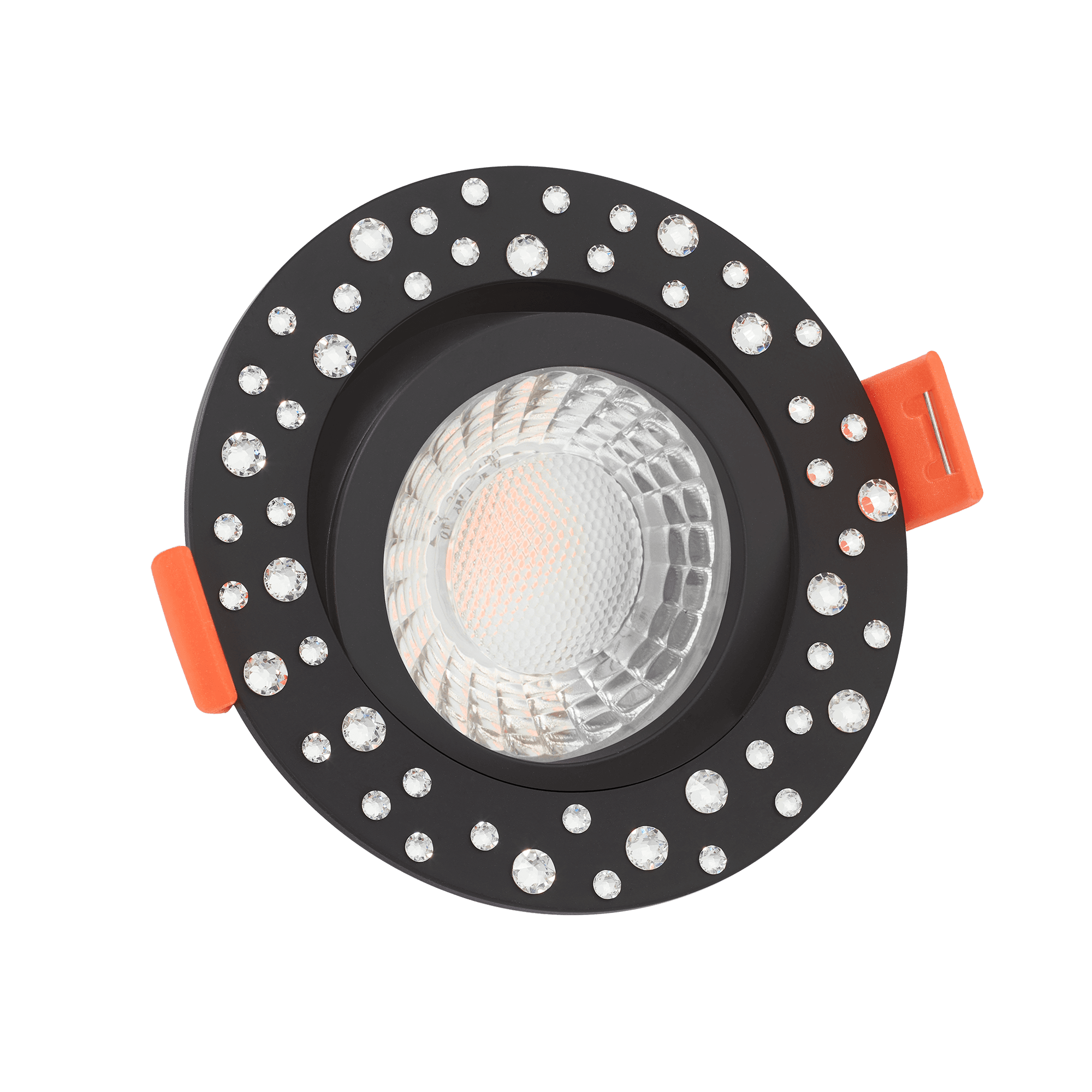 24V LED-Einbaustrahler Forma Diamond | 25mm & 6W | 60° | KNX, DALI, ZIGBEE, ECHO, Loxone, GOOGLE, HOMEMATIC, 1-10V, HUE (2700K, schwarz / klare Kr