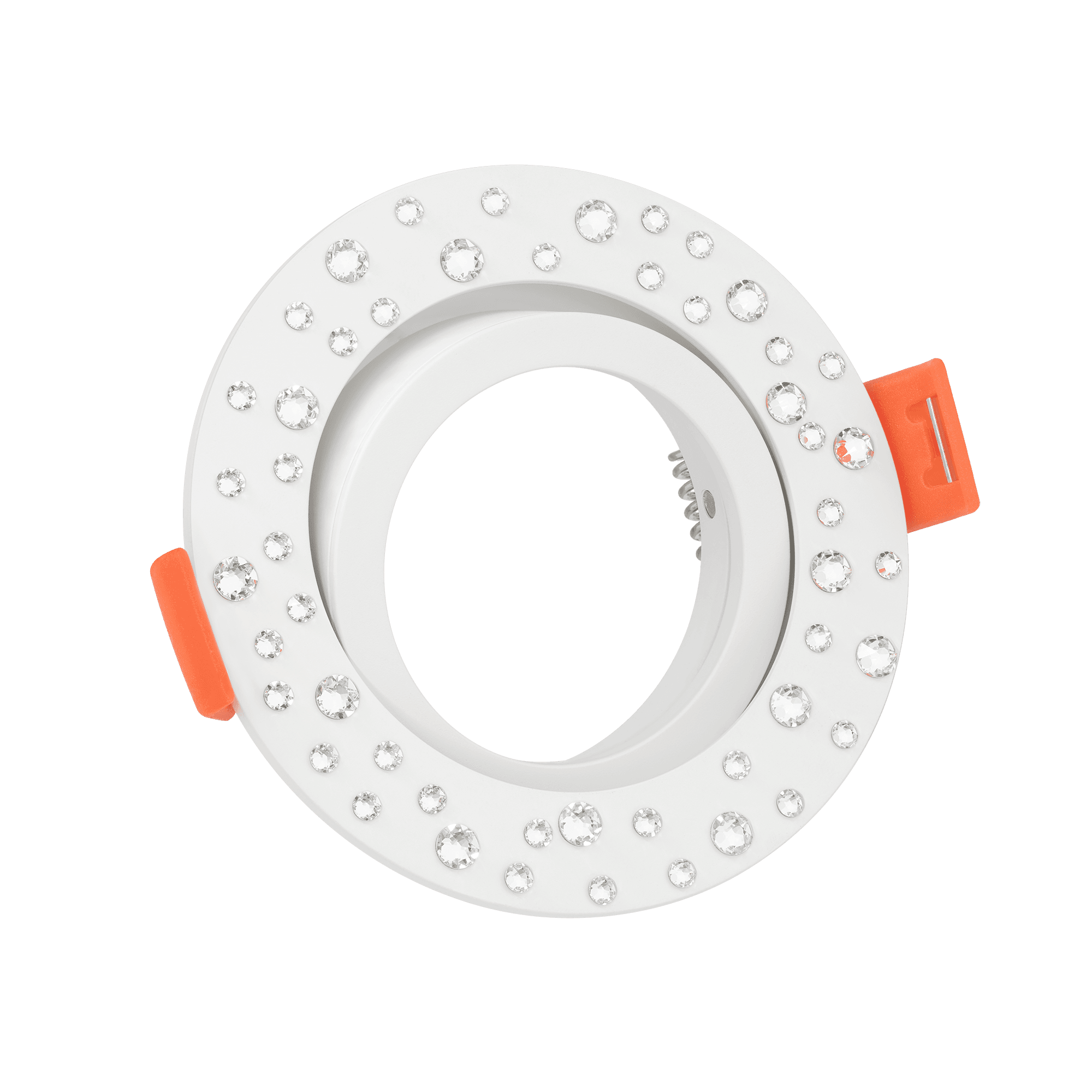Forma Diamond Einbaurahmen Aluminium rund (weiß / klare Kristalle)