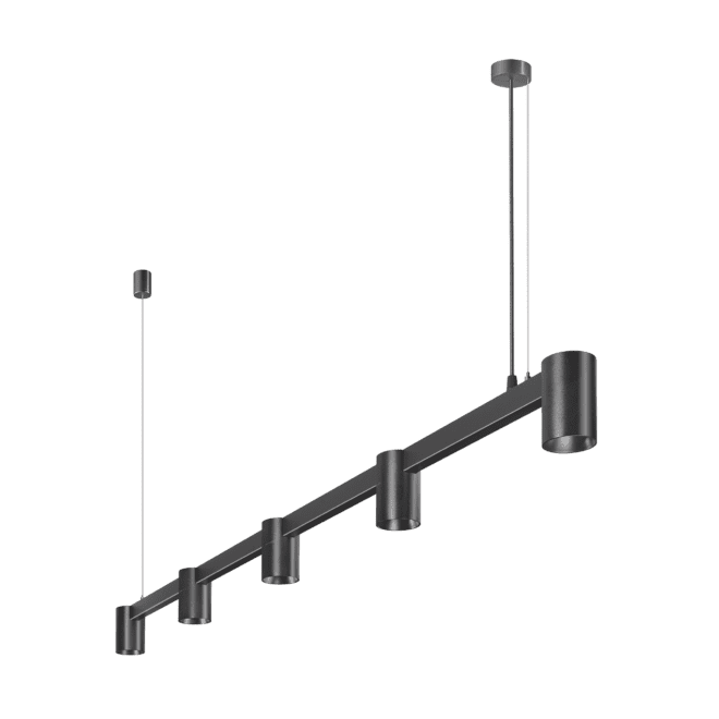 Pendelleuchte SIGNATURE 230V | 150cm & 5-flammig | 5x 7W (35W) | dimmbar & 93 CRI | matt schwarz - Image 3