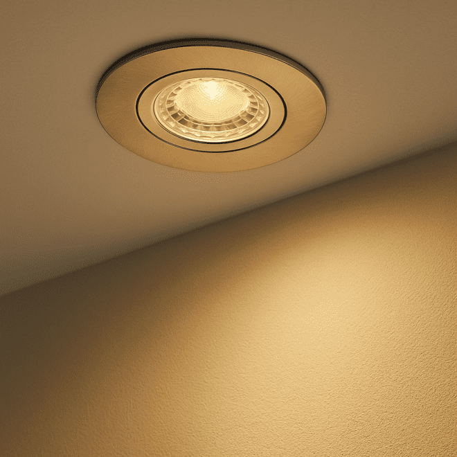Bad LED-Einbaustrahler GU10 | IP44 & 230V | DIMMBAR | 7W statt 90W | 60° Reflektor | 93 Cri | Aluminium | Eisen-gebürstet | rund – Bild 7