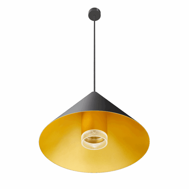 24V PWM Pendelleuchte Elégance | 6W | dimmbar & 90 CRI | matt schwarz & gold | DALI, KNX, Loxone, usw. – Bild 3