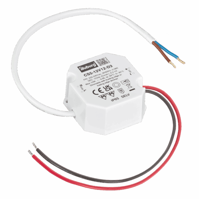 Triac Trafo DC 12V dimmbar für unsere Mini-Spots | zum Anschließen hinter einen normalen 230V Unterputzdimmer | 0-12W