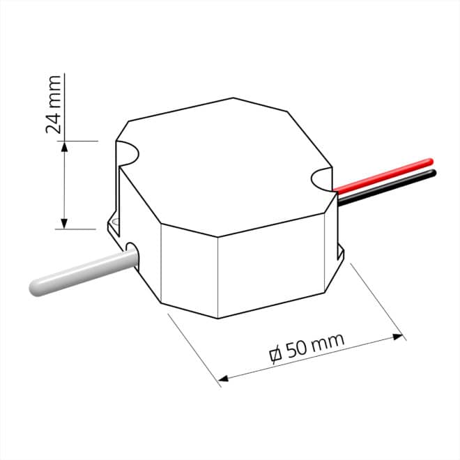 Triac Trafo DC 12V dimmbar für unsere Mini-Spots | zum Anschließen hinter einen normalen 230V Unterputzdimmer | 0-12W – Bild 2
