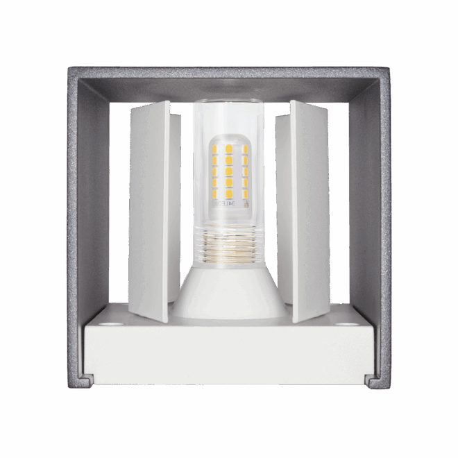 Wandleuchte CUBE | 24V PWM | 3W & DIMMBAR | Up & Down | einstellbare Abstrahlung | IP54 | RAL 7016 matt | DALI, KNX, Loxone – Bild 2