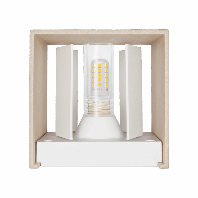 Wandleuchte CUBE | 24V PWM | 3W & DIMMBAR | Up & Down | einstellbare Abstrahlung | IP54 | matt champagnergold | DALI, KNX, Loxone – Bild 2