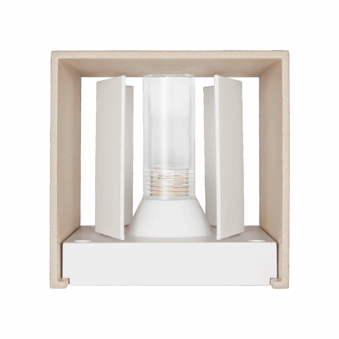 Wandleuchte CUBE | G9 & IP54 | Up & Down | einstellbare Abstrahlung | matt champagnergold – Bild 2