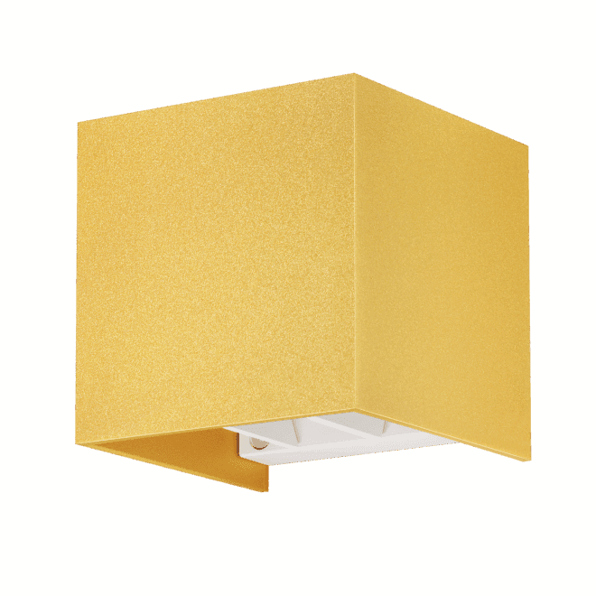 Wandleuchte CUBE | G9 & IP54 | Up & Down | einstellbare Abstrahlung | matt Münzgold