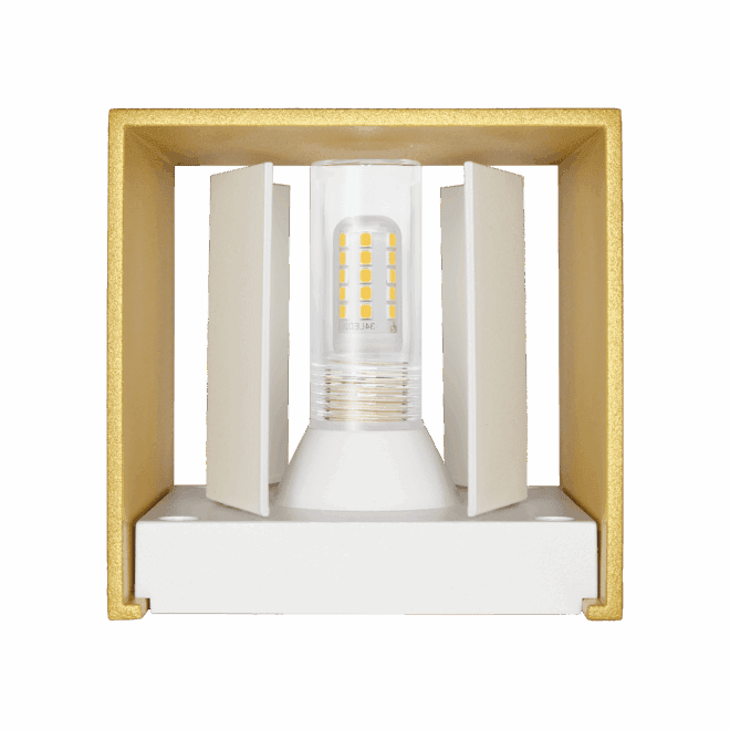 Wandleuchte CUBE | 24V PWM | 3W & DIMMBAR | Up & Down | einstellbare Abstrahlung | IP54 | matt Münzgold | DALI, KNX, Loxone – Bild 2