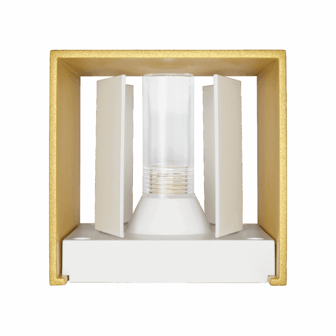 Wandleuchte CUBE | G9 & IP54 | Up & Down | einstellbare Abstrahlung | matt Münzgold – Bild 2