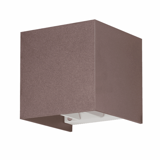 Wandleuchte CUBE | G9 & IP54 | Up & Down | einstellbare Abstrahlung | matt rostbraun
