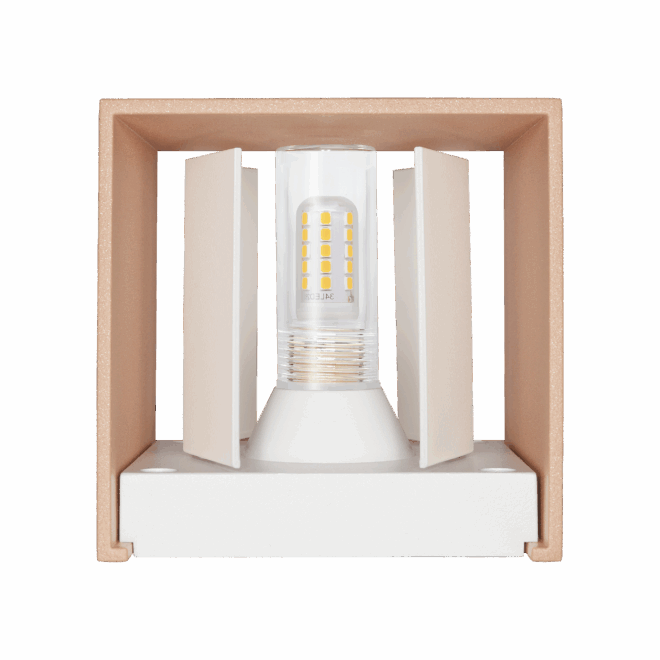 Wandleuchte CUBE | 24V PWM | 3W & DIMMBAR | Up & Down | einstellbare Abstrahlung | IP54 | matt roségold | DALI, KNX, Loxone – Bild 2