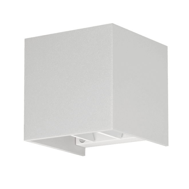 Wandleuchte CUBE | G9 & IP54 | Up & Down | einstellbare Abstrahlung | matt frostsilber