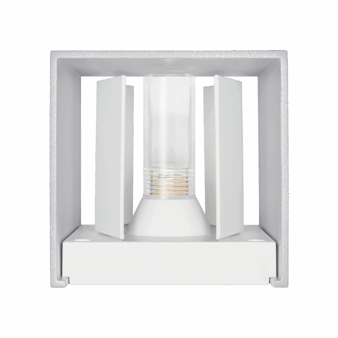 Wandleuchte CUBE | G9 & IP54 | Up & Down | einstellbare Abstrahlung | matt frostsilber – Bild 2