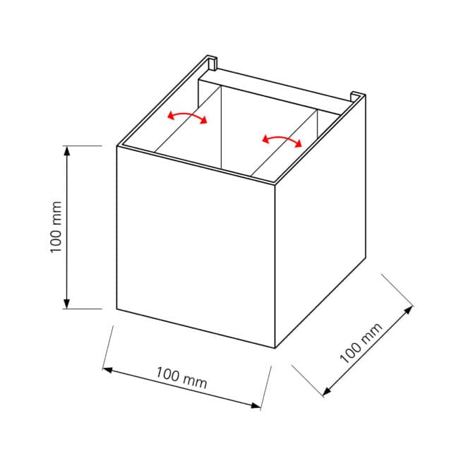 Wandleuchte CUBE | G9 & IP54 | Up & Down | einstellbare Abstrahlung | matt Münzgold – Bild 5