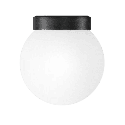 24V PWM Wandleuchte GLOBE | 3W & DIMMBAR | opalweißes Glas & schwarzes Aluminium | DALI, KNX, Loxone, usw.