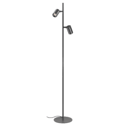 Stehleuchte SIGNATURE 230V | 2-flammig mit integriertem Dimmschalter  | 2x 7W | 93 CRI | 60° Reflektor | matt schwarz / weiß - Schwarz, 3000K