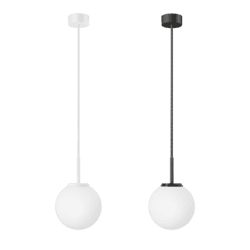 Pendelleuchte GLOBE | G9 | opalweißes Glas & Aluminium